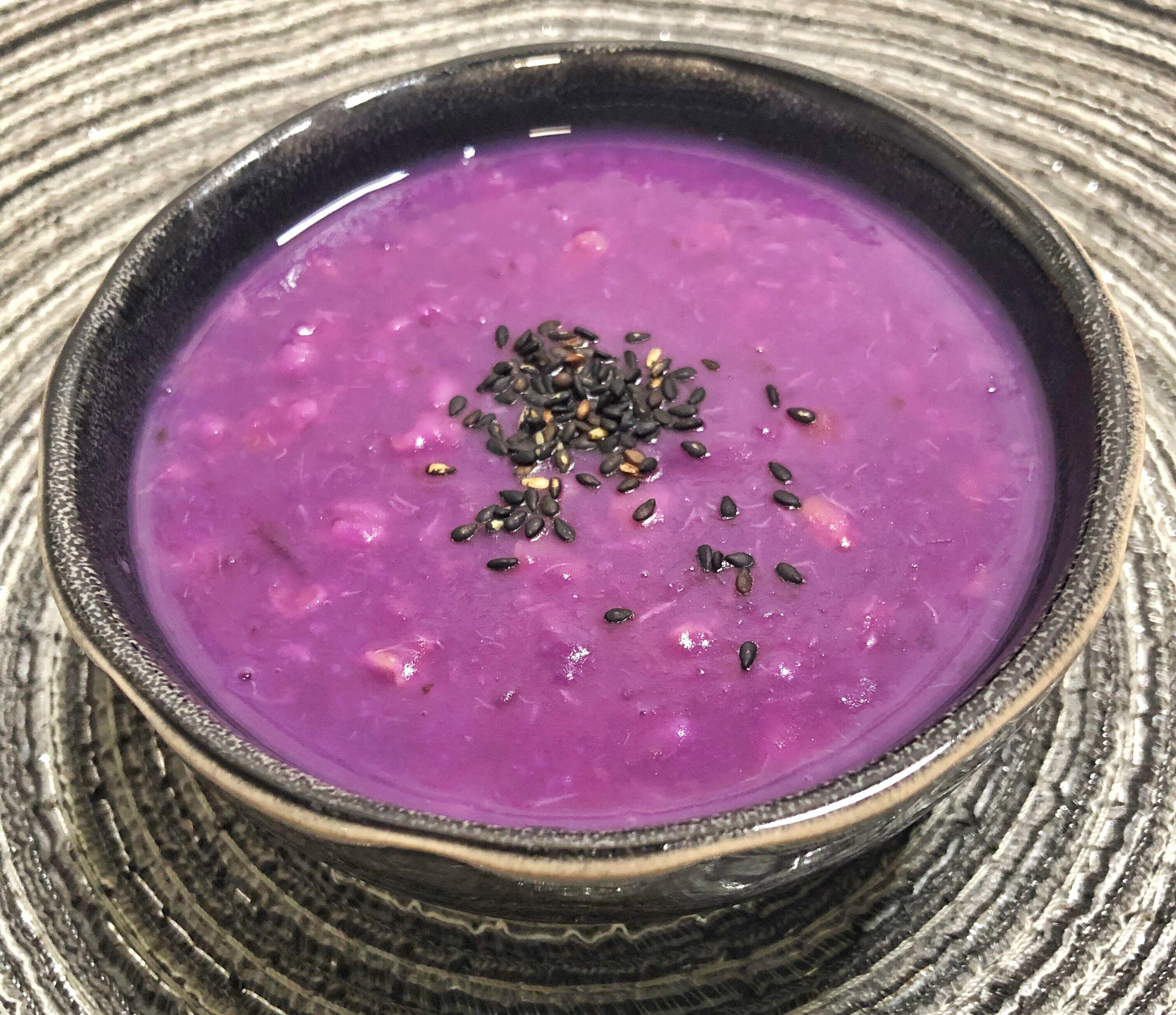 又香又甜的紫薯香芋燕麦粥,入秋喝一碗温暖全家人的胃,老少皆宜