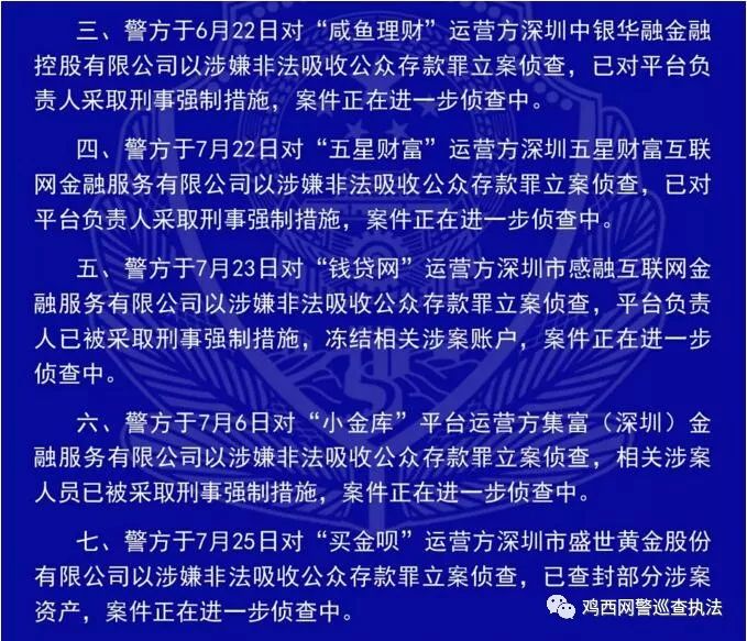 关于"i财富"壹佰金融"咸鱼理财"五星财富"钱贷网"小金库"和