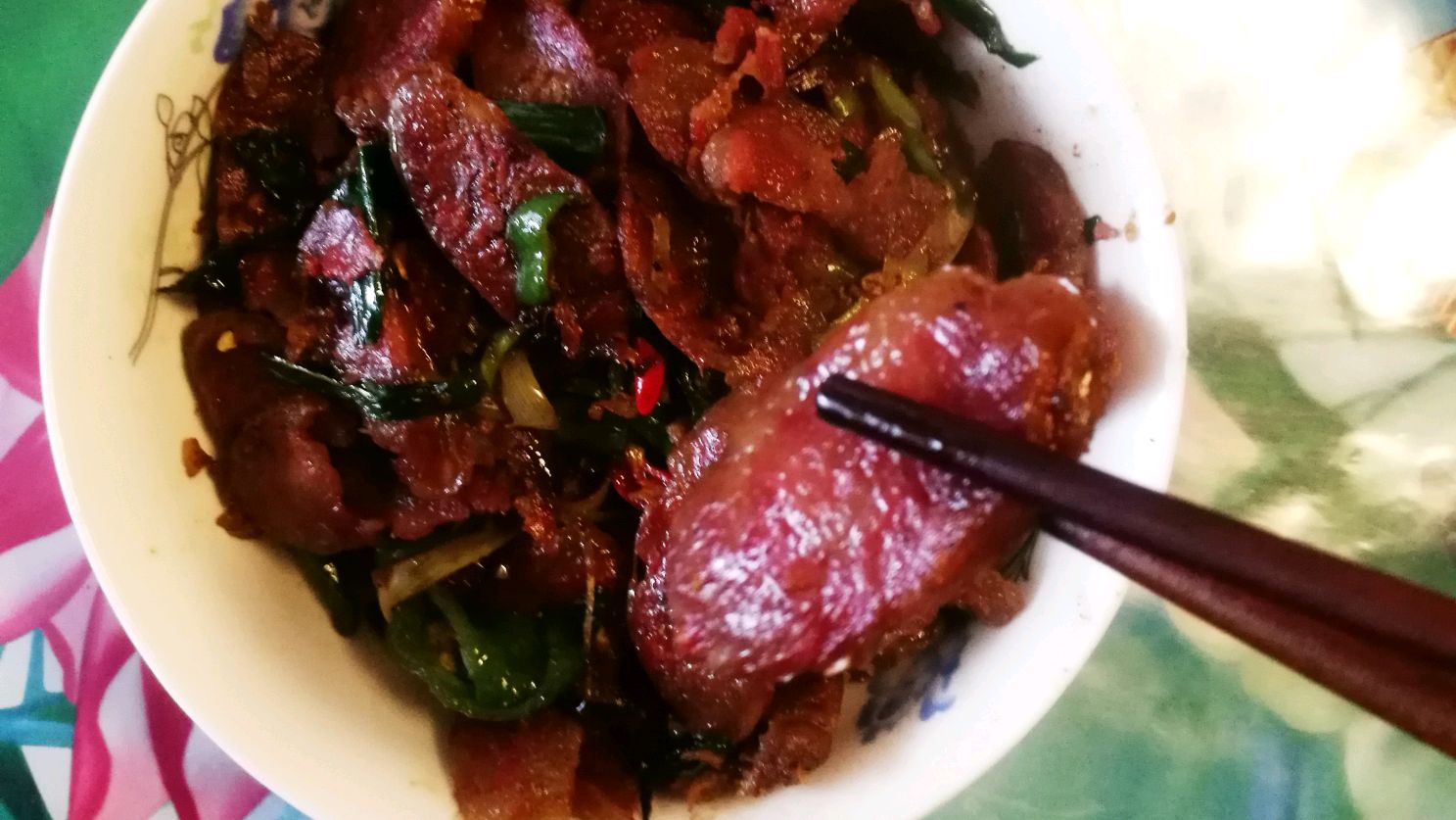 汉寿特色菜之大蒜炒香肠