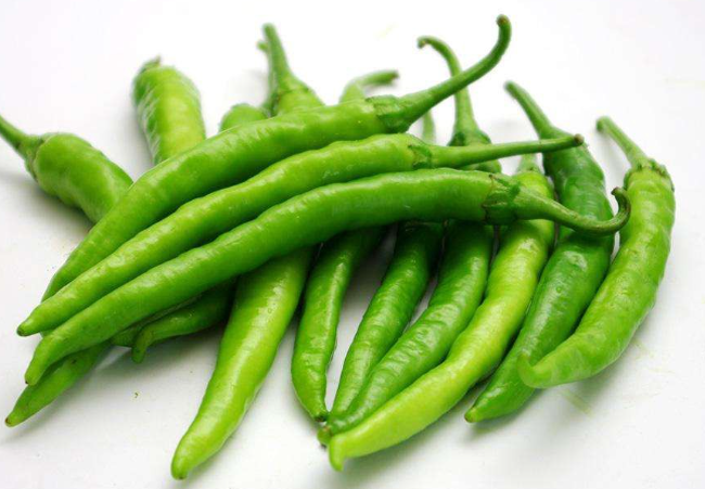 第一步: 准备一块五花肉,青红杭椒各几个,准备好待用.