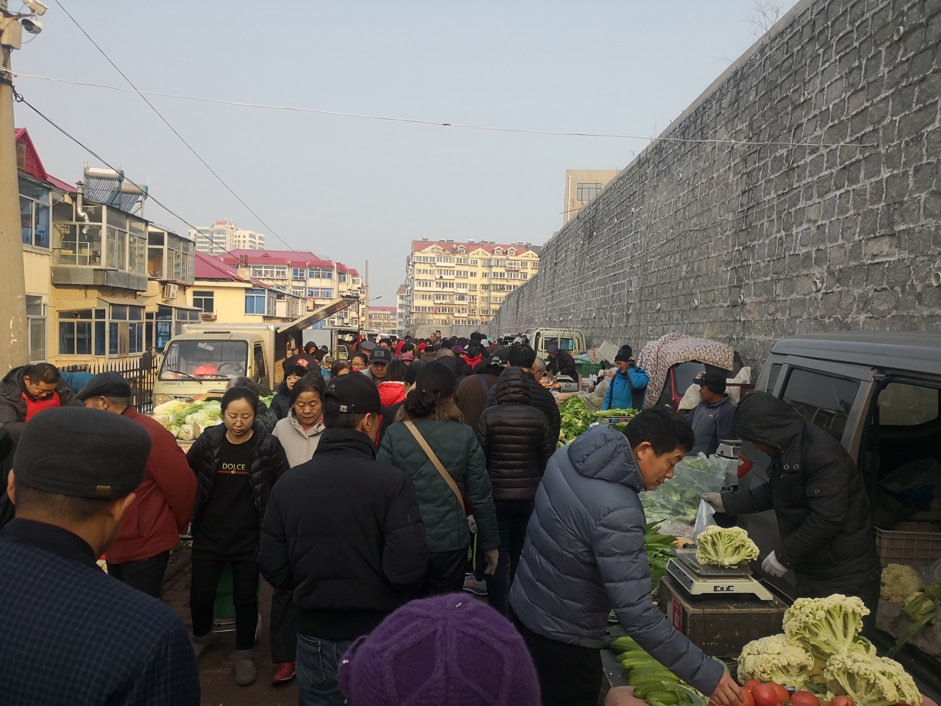 組圖:冬季週末逛逛煙臺奇山早市,看看都有啥特產