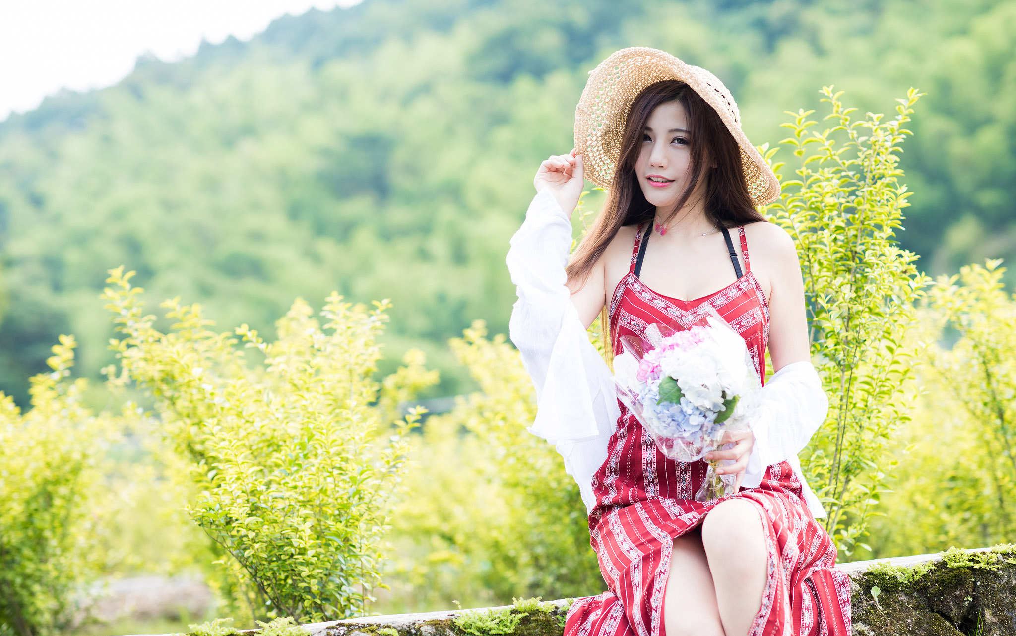 花丛中的美少女陈葳