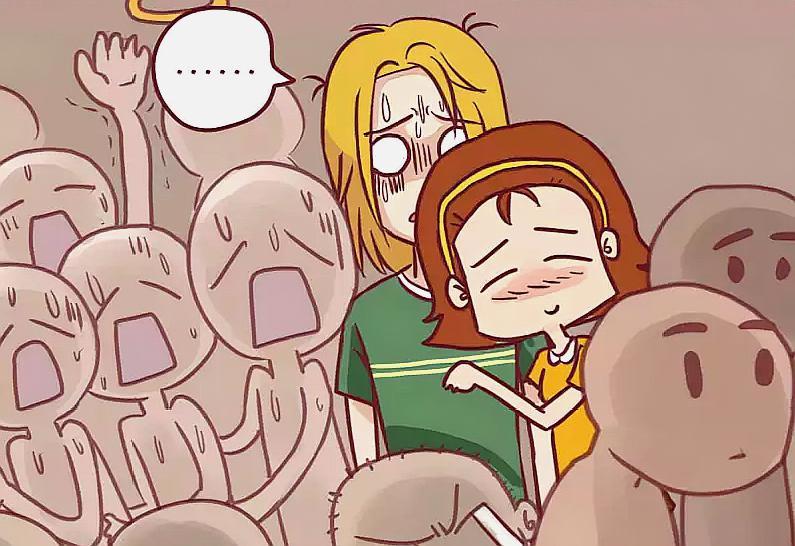 搞笑漫画:美女挤地铁嫌太挤,后来还让别人继续挤?