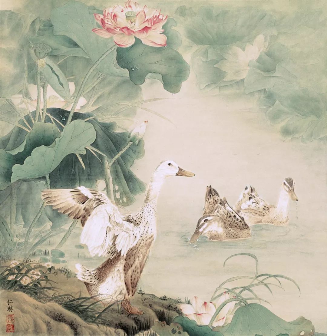 她用大爱之心画花草树木,鸟兽虫鱼