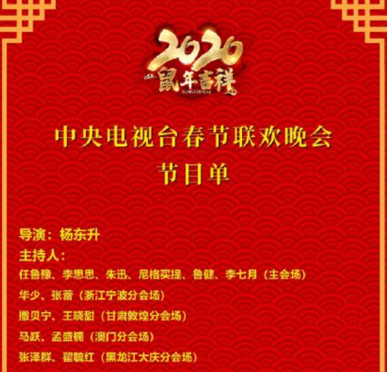 2020年春晚主持人 名单图片