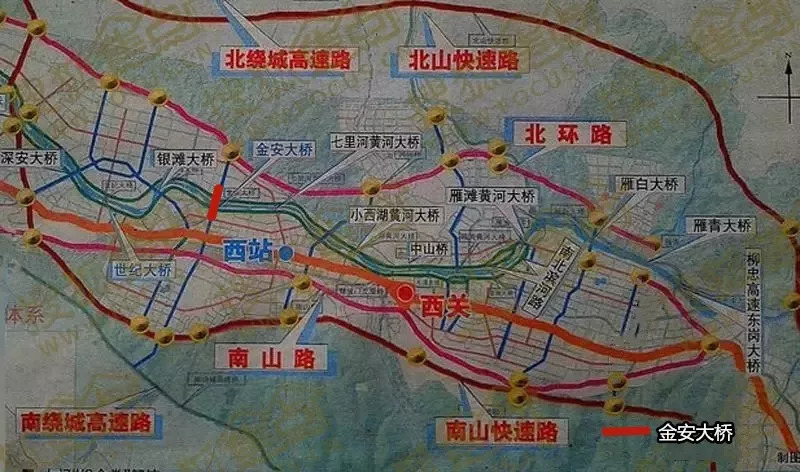 兰州金安大桥线路图图片