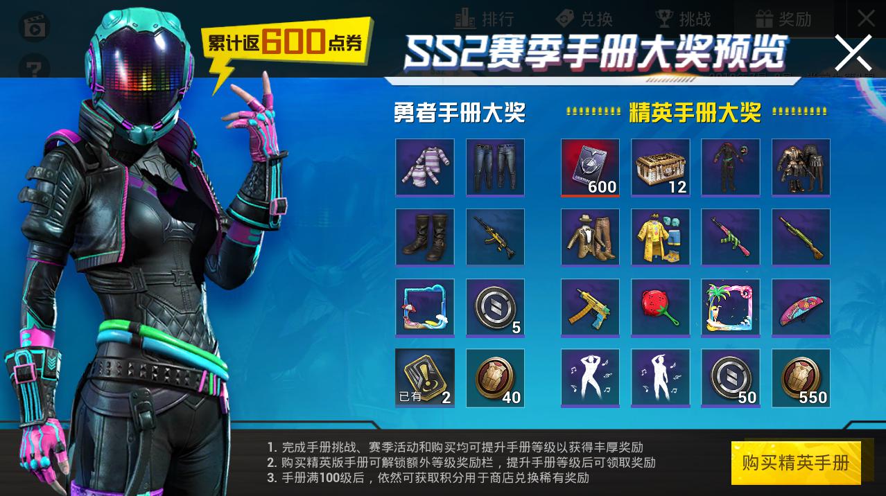 和平精英:ss2赛季精英手册可免费购买 你却在傻傻的浪费点券!