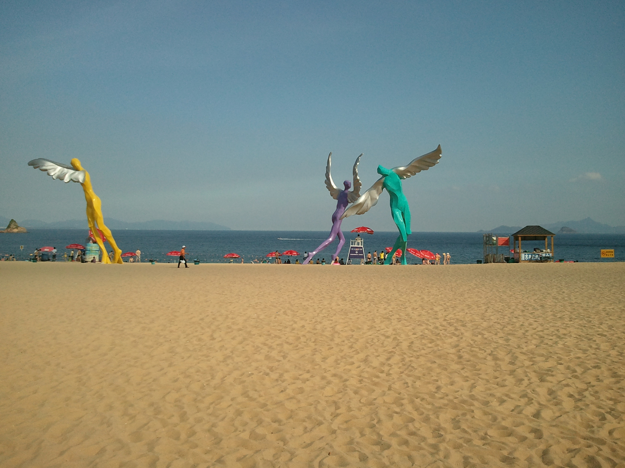 梅沙踏浪,游深圳美丽海滩,大小梅沙