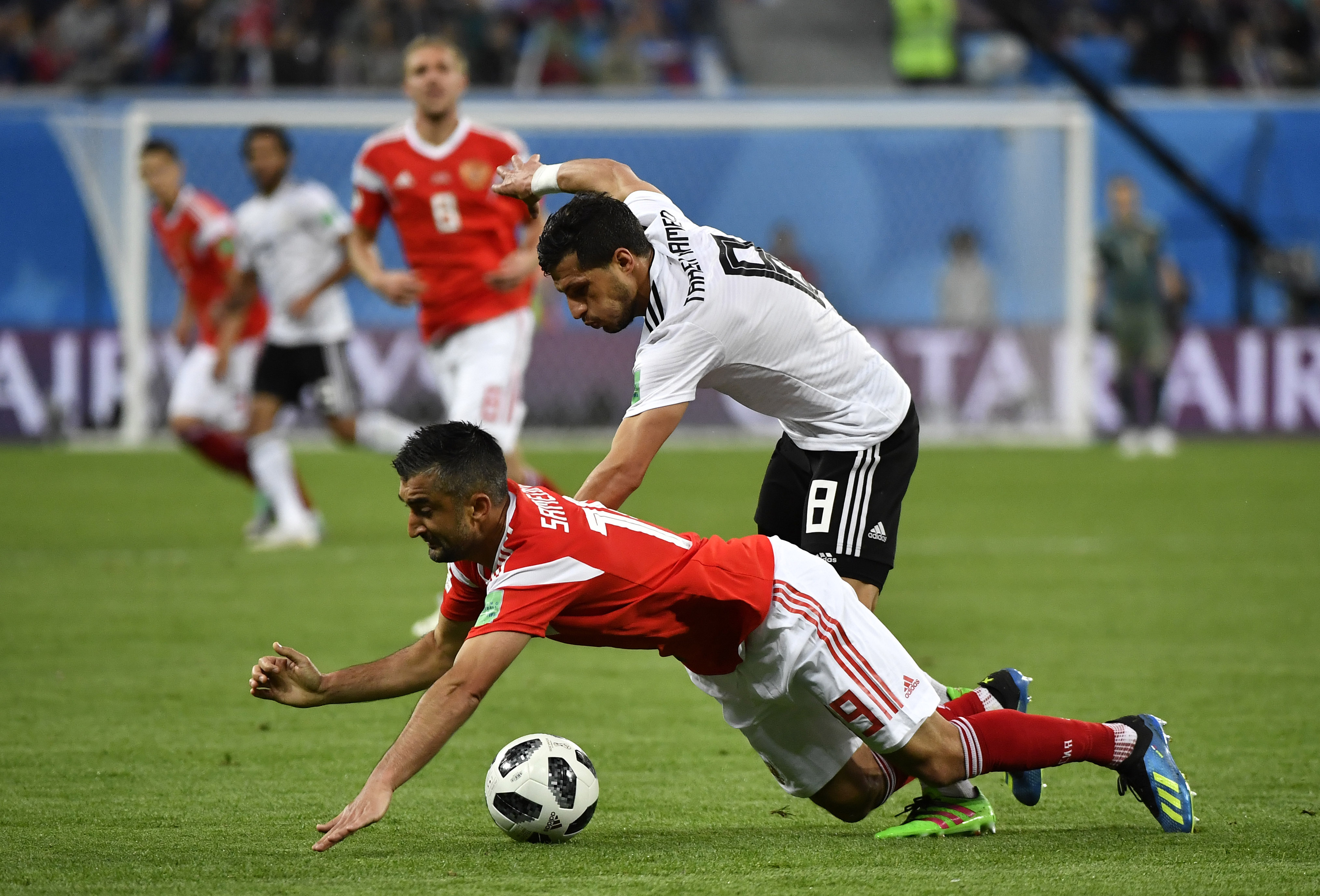 足球——a组:俄罗斯队对阵埃及队(18)