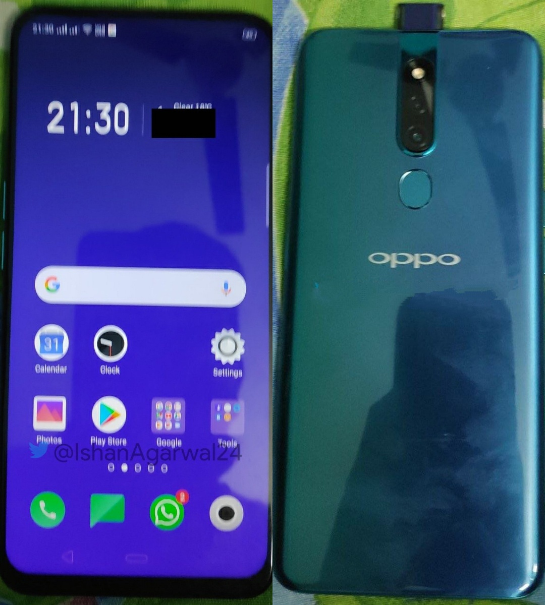 疑似oppo r19海外出现,首发升降式相机,背面设计引网友不满