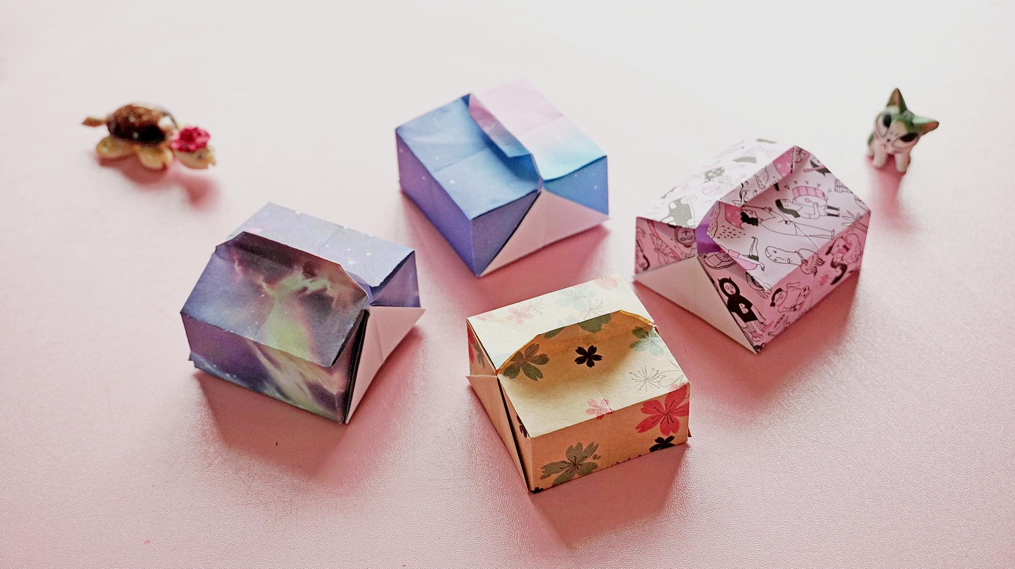 萌萌的折纸迷你蛋糕盒,不用剪刀和胶水,一张纸完成!