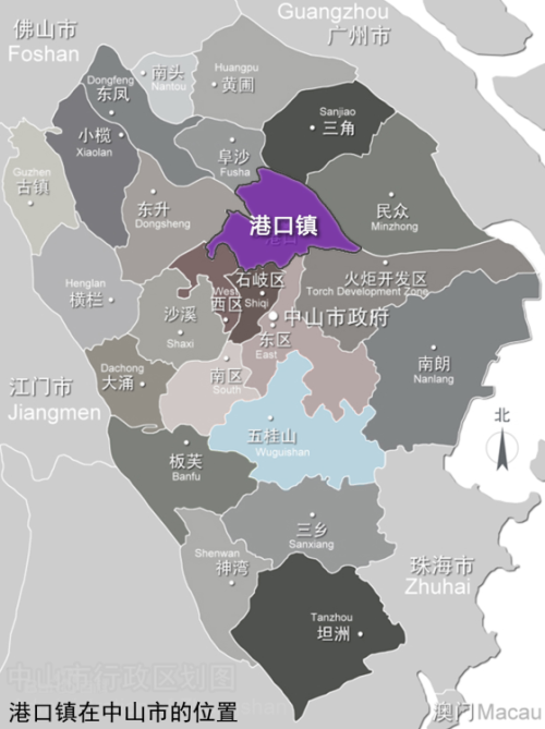 中山市港口镇行政地图图片