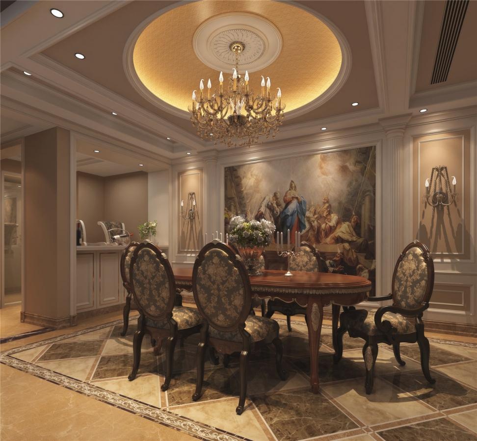 340平米别墅,复古欧式装修设计,古典的欧式浪漫从玄关惊艳开始