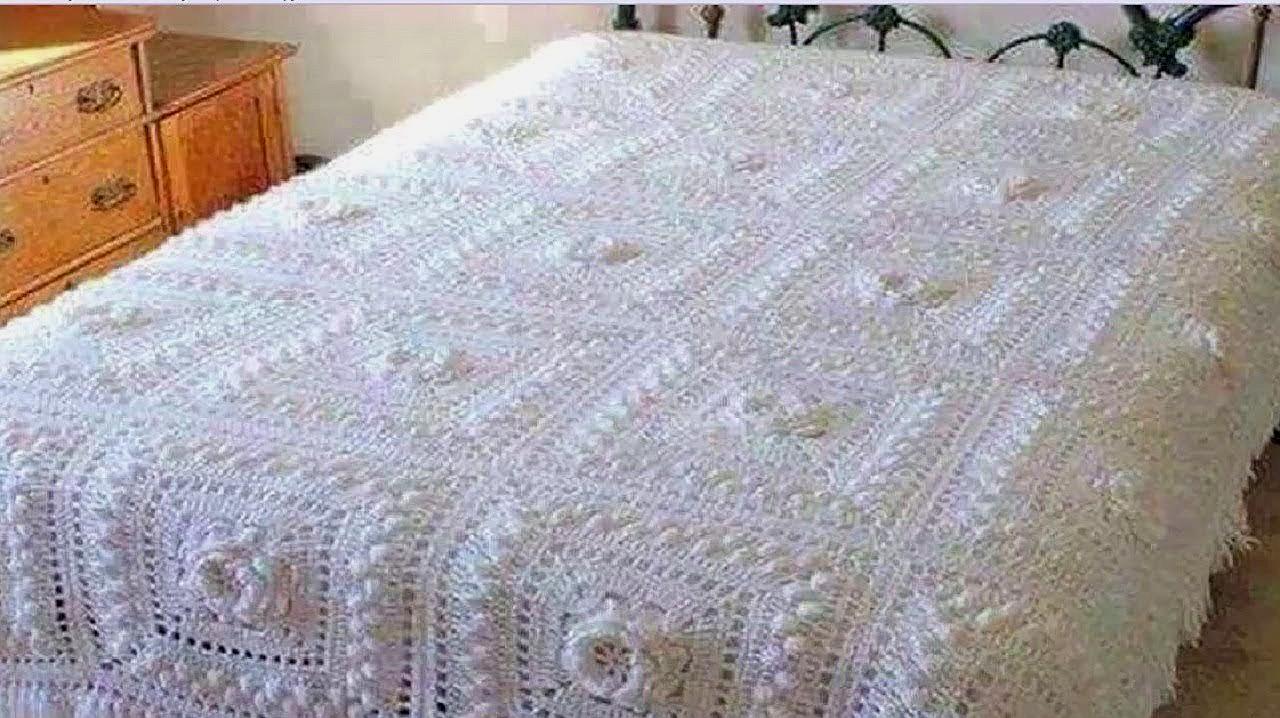 床单,床罩怎么织才好看呢?教你一款漂亮的祖母花样钩法!