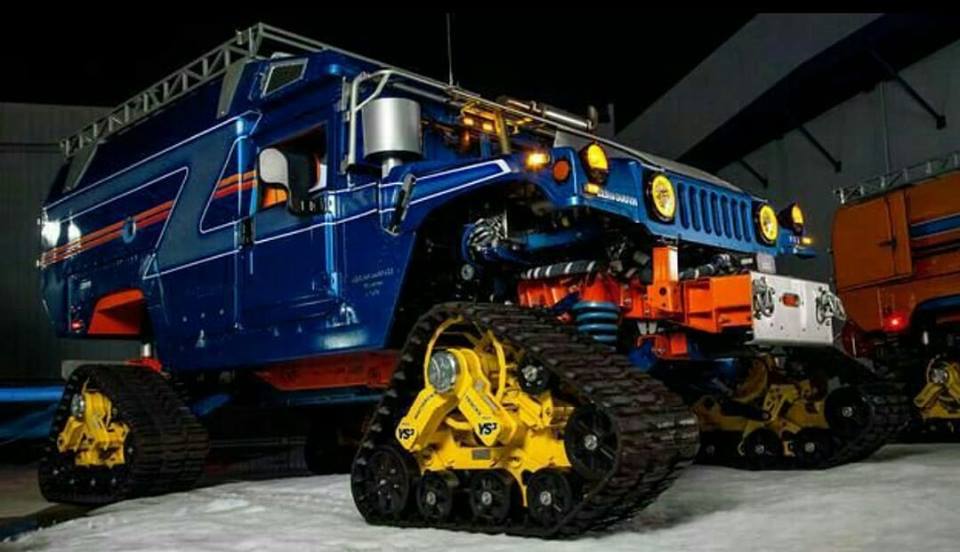 最酷改装履带轮悍马h1房车