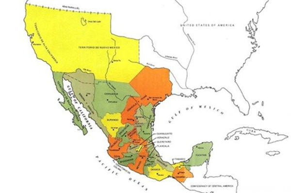 美墨战争前墨西哥领土图片