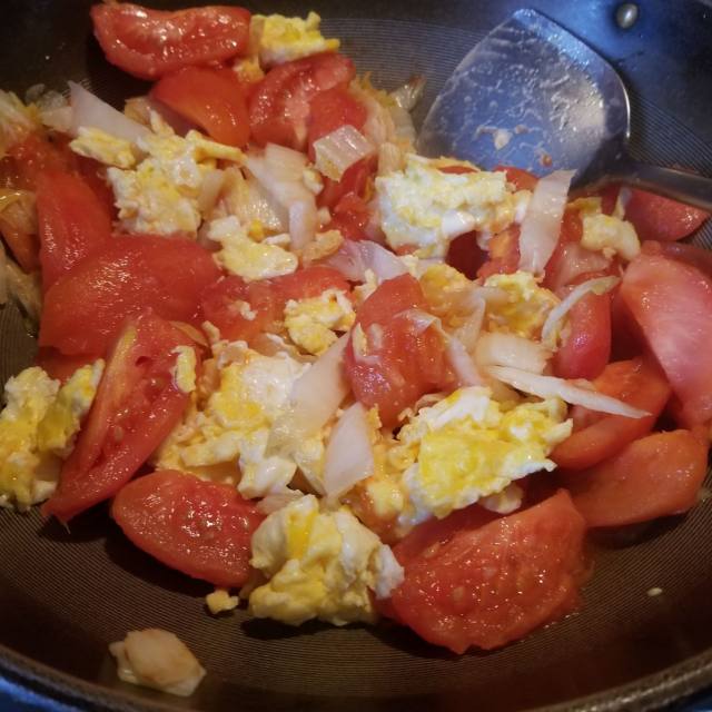 白菜西红柿炒鸡蛋图片