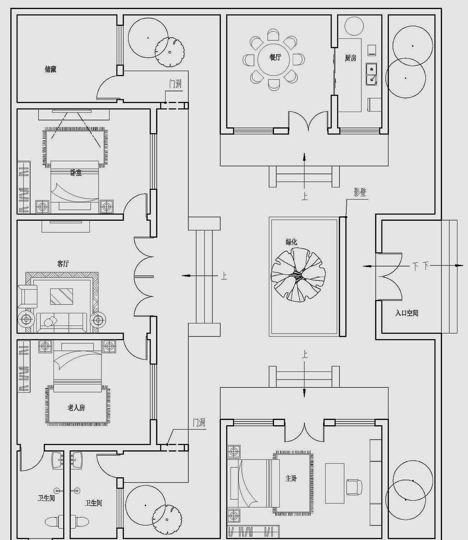 这种小型的四合院,每家每户都可以建,一家人开开心心的过年