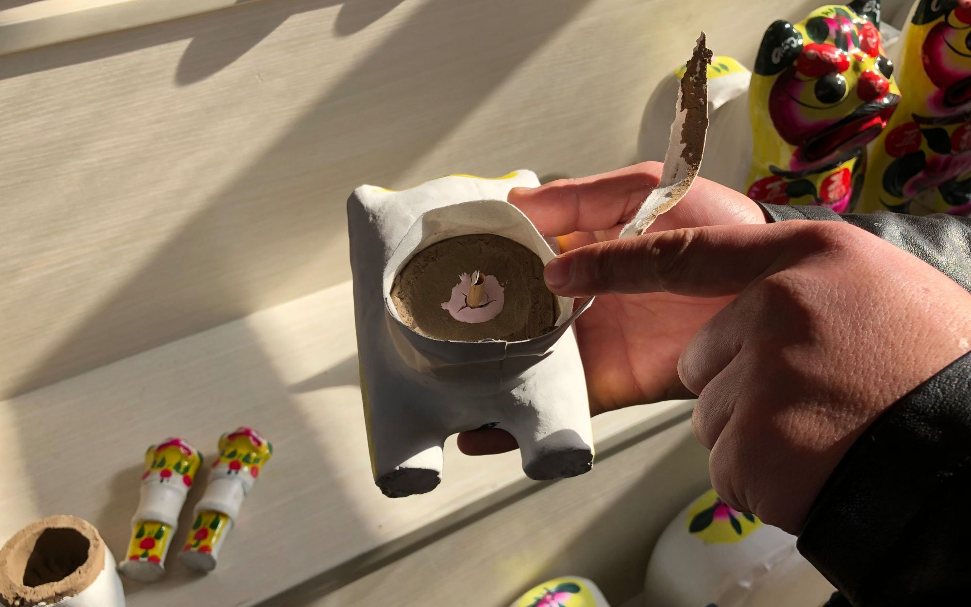 高密聂家庄村这只"泥老虎"会叫 原来肚子里有木哨