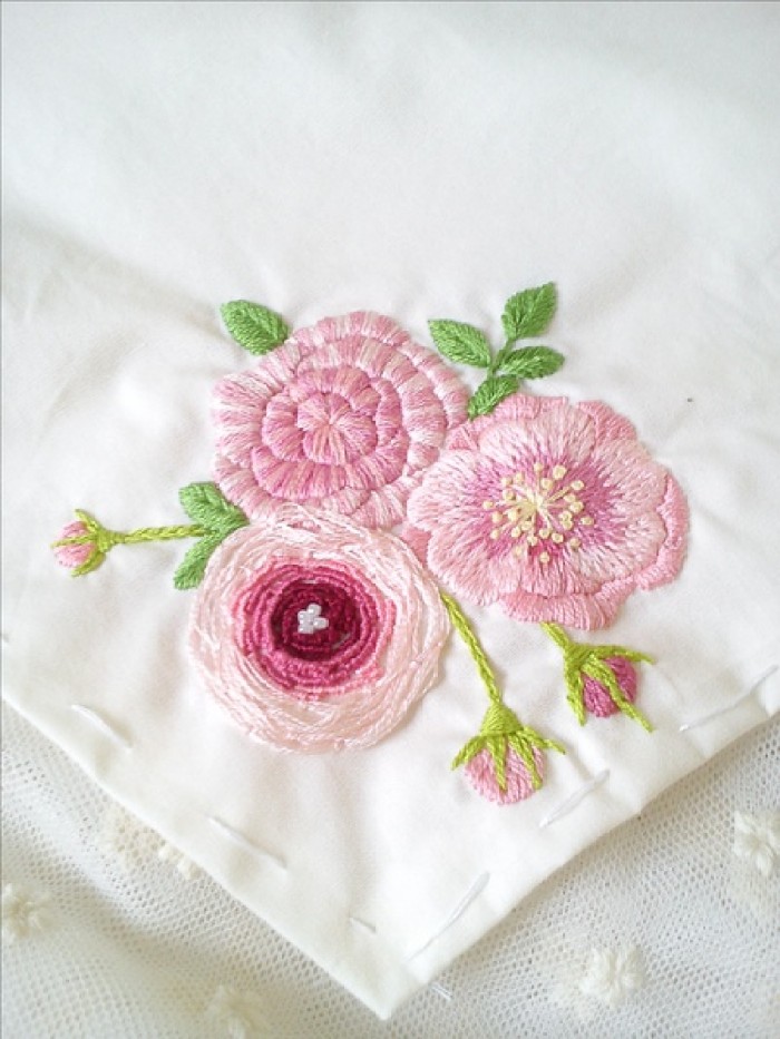 66款玫瑰刺绣图,无私分享,简单又好玩的两种玫瑰绣法,一看就会