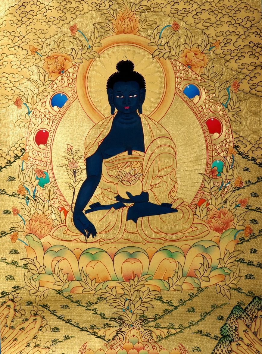 南无药师琉璃光如来佛诞法会,及108幅药师佛佛像