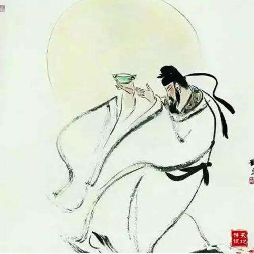 李白,痴狂酒中仙,水中捞月醉不还