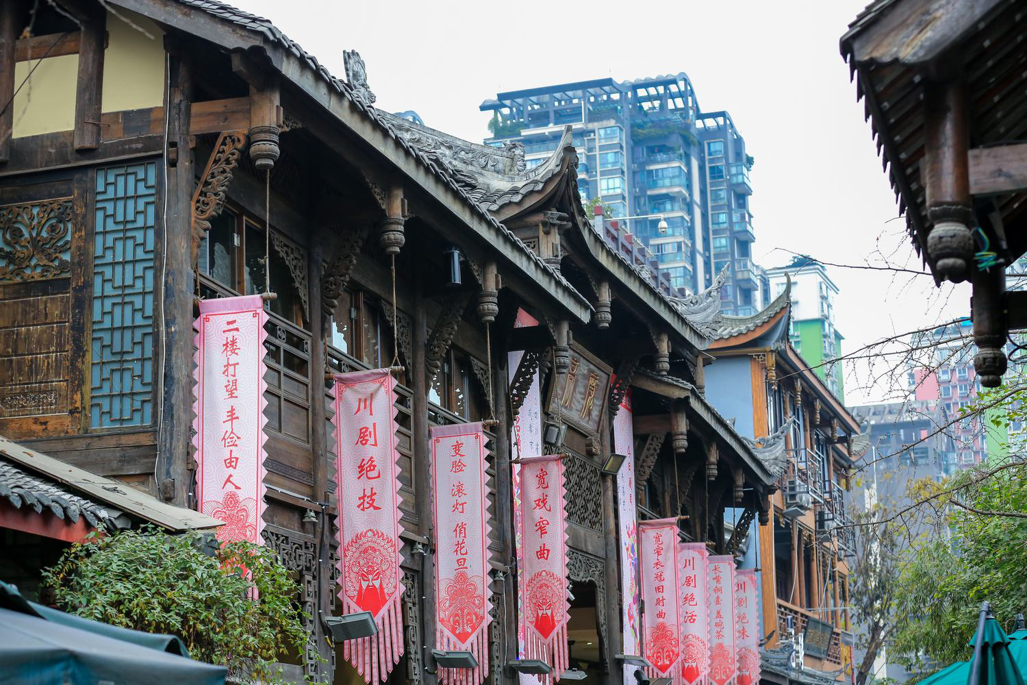 四川成都宽窄巷子风景古迹