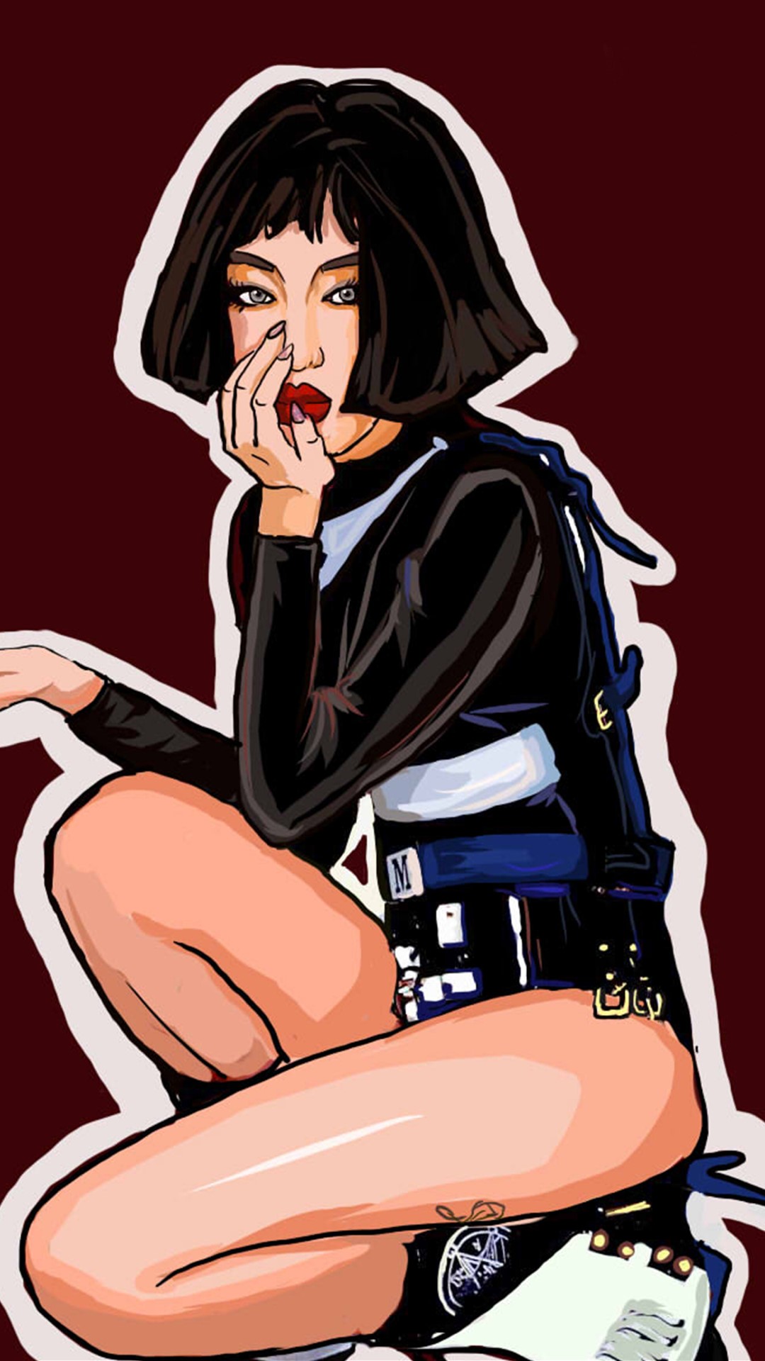 超女王金金人物漫画手机壁纸,分辨率1080x1920