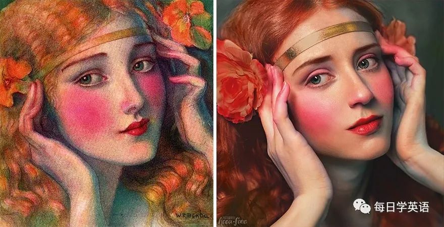 外网整理的一组名画神cos,有些还真的是毫无违和感呢