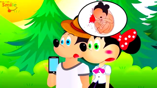 米妮装西瓜假装怀孕,米奇被误会和别的女人有娃挨一巴掌