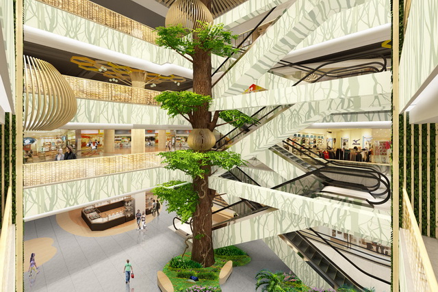 创意商业空间设计让商场变身为"四季的花园"