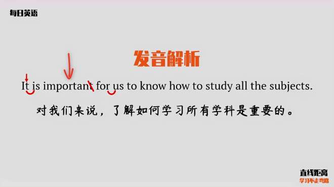 [图]英语口语发音天天练：对我们来说，了解如何学习所有学科是重要的