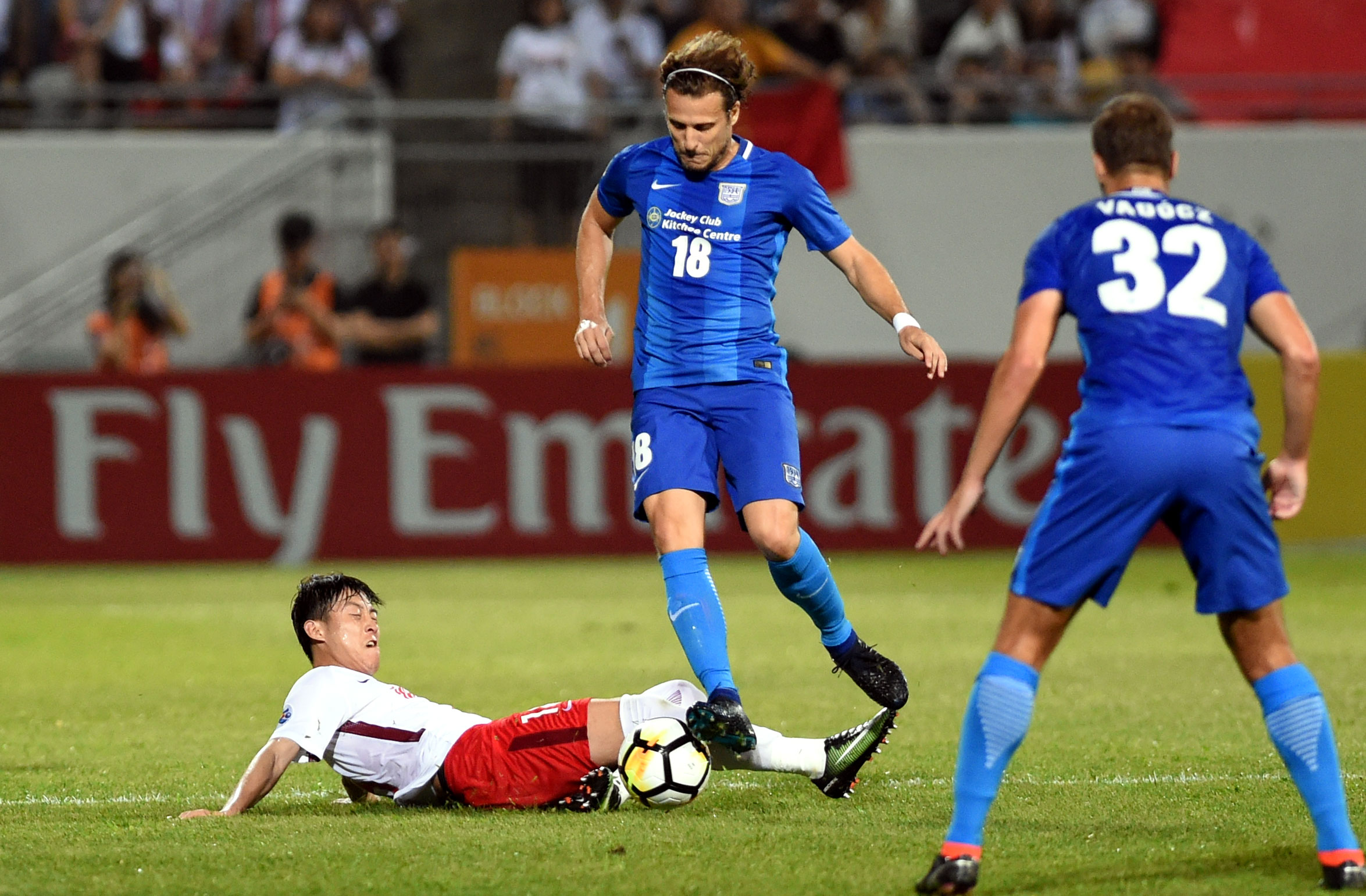 足球——亚冠小组赛:天津权健队对阵香港杰志队(1)