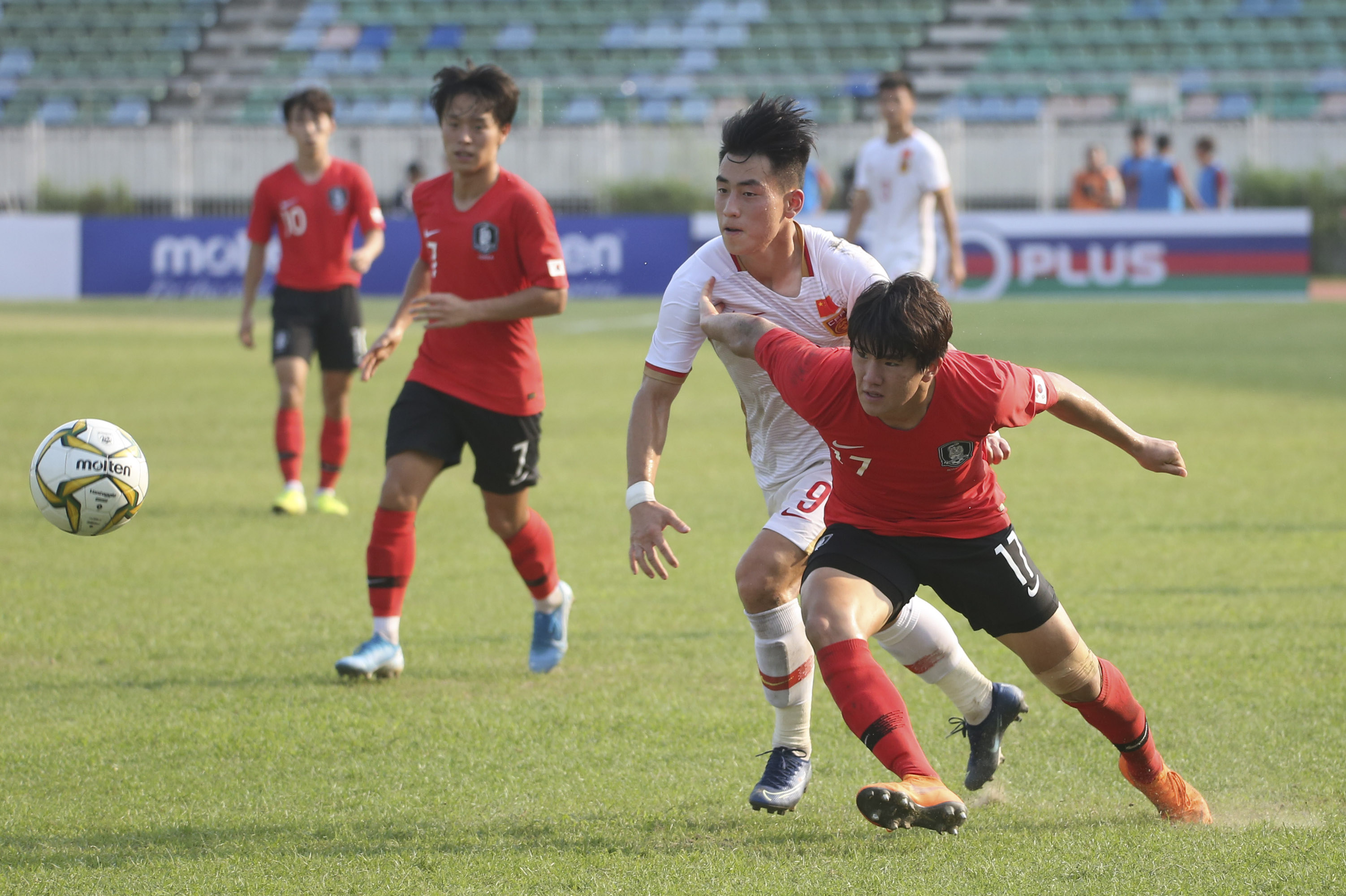 足球——u19亚青赛预选赛:中国负于韩国