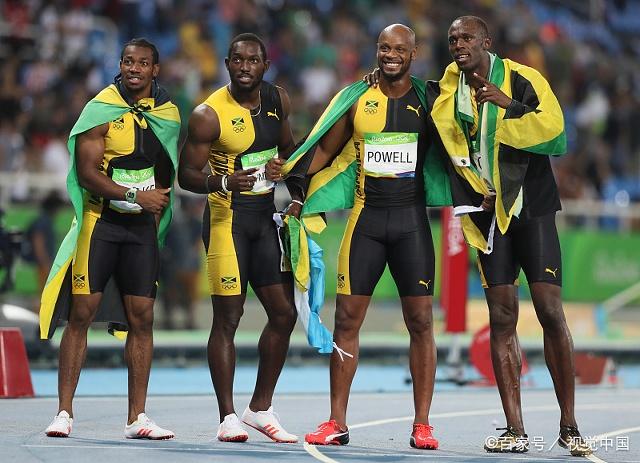 各大洲男子4乘100米接力纪录,亚洲37秒60第三,牙买加太强