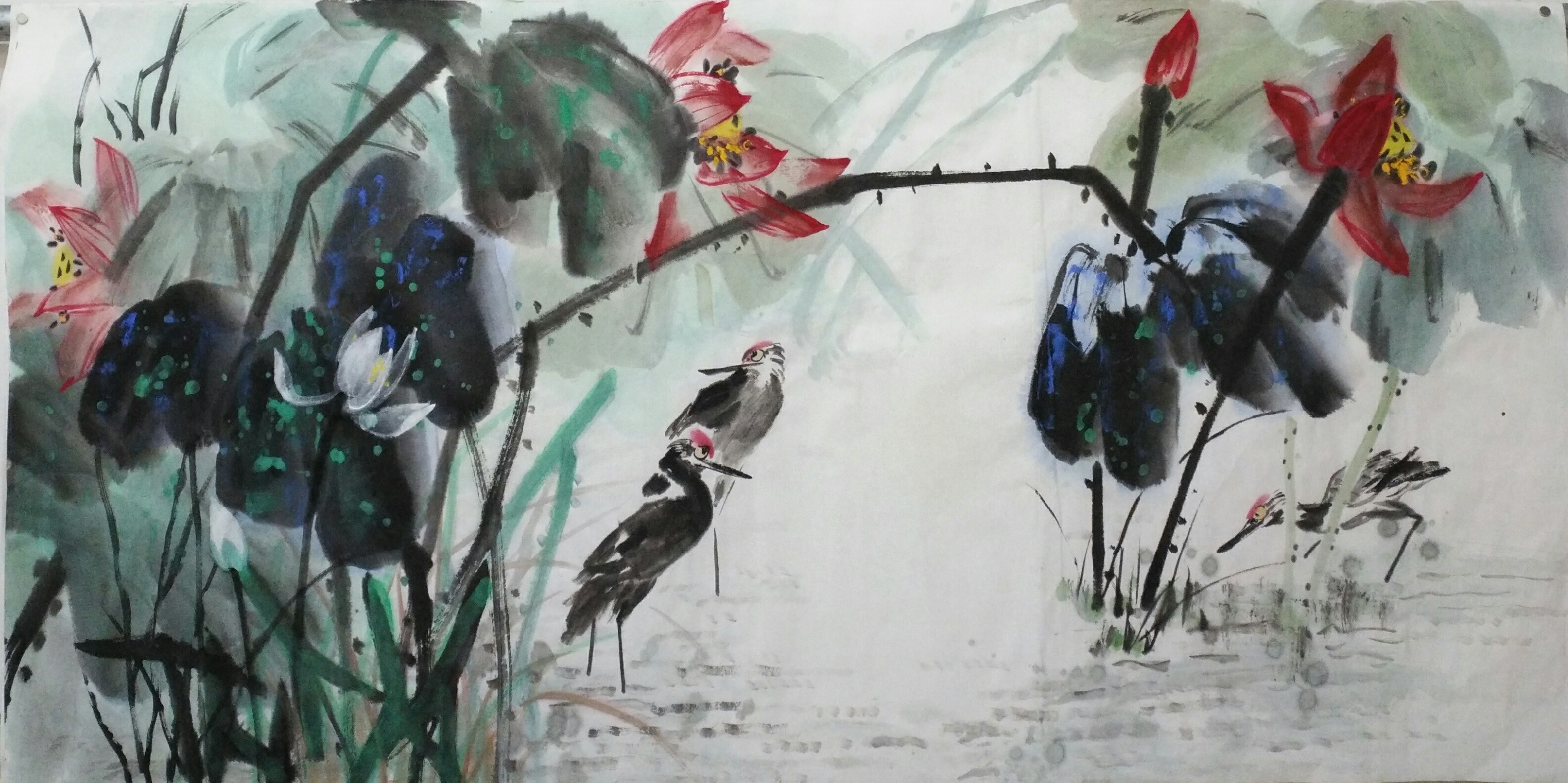 彩墨荷花寄深情——美女画家胡秋云