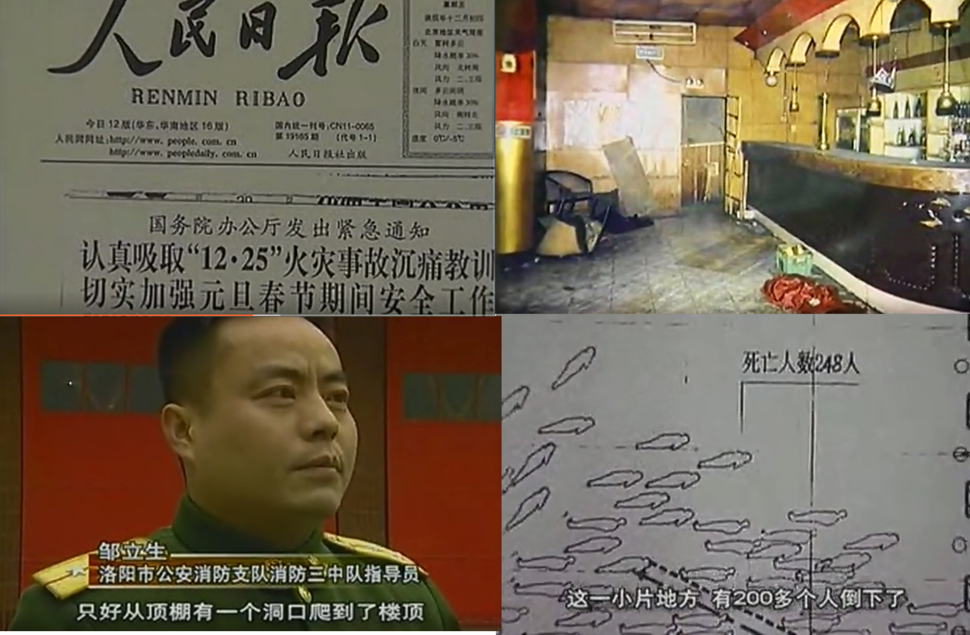 2000年洛阳12·25特大火灾事故:309人死亡