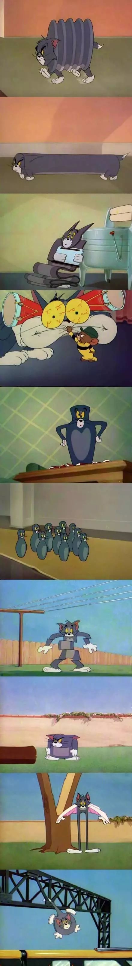 《猫和老鼠》中汤姆被揍的100种形态,好惨一只猫!