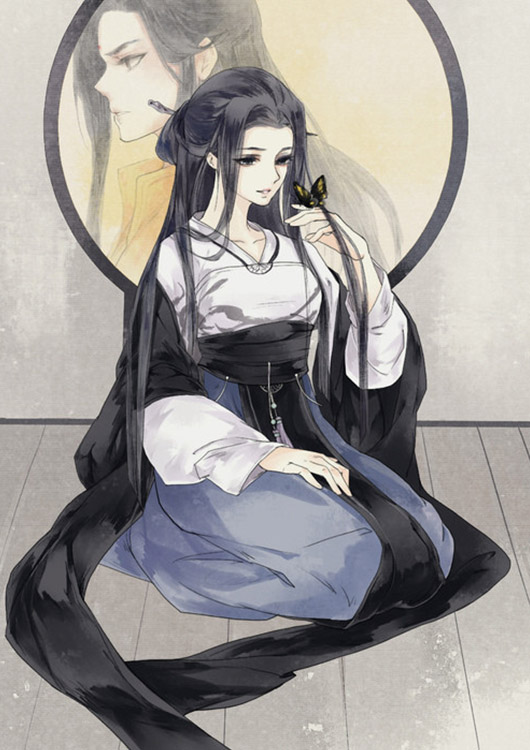 《魔道祖师》轩离唯美的壁纸,师姐喜服好美,水墨风看不腻!