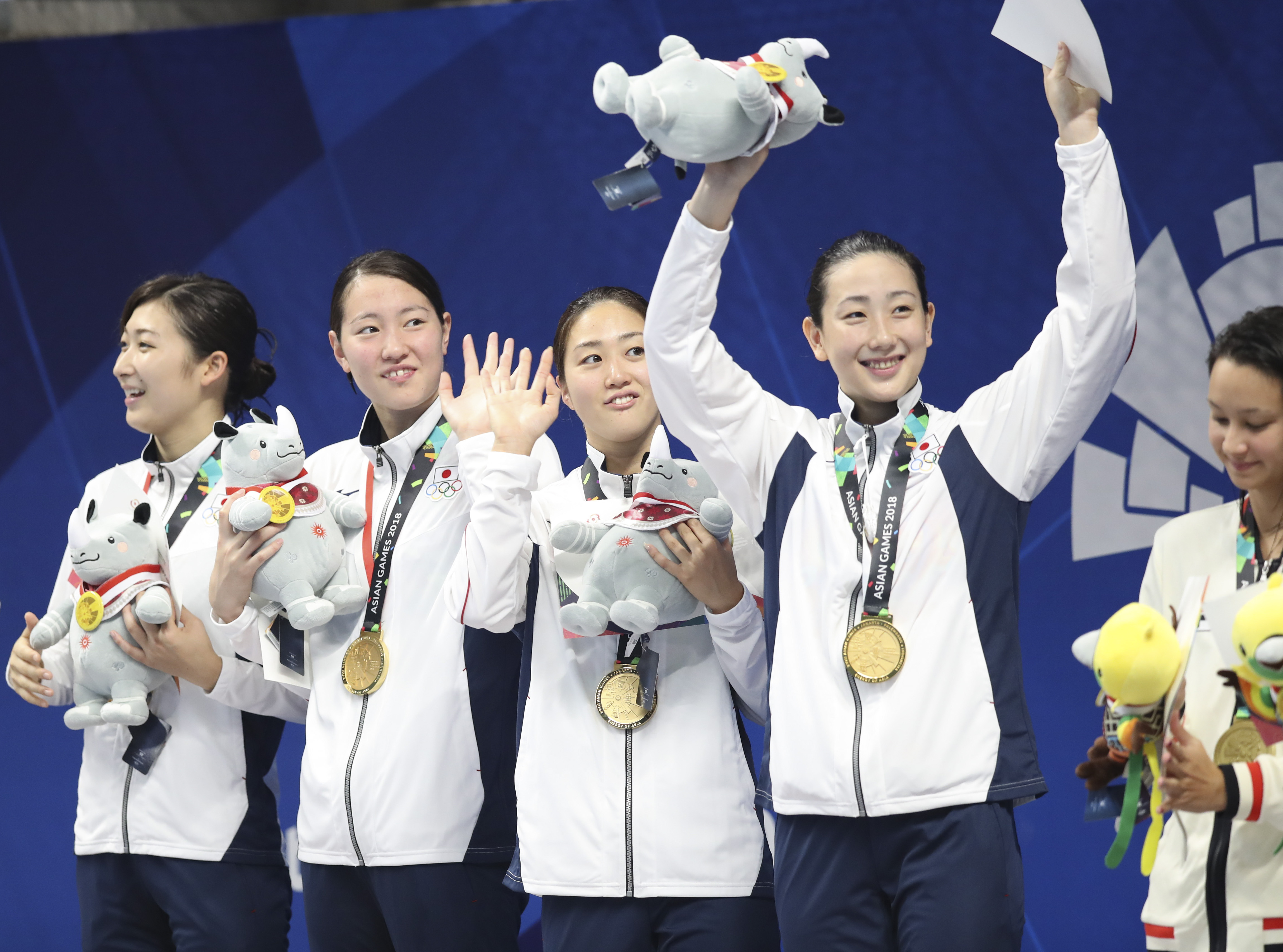 游泳——女子4x100米自由泳接力颁奖仪式(4)