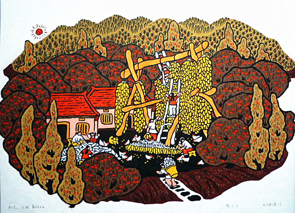 执画笔 笔下生花 人勤奋 奋得硕果 · 户县农民画著名画家刘沣涛