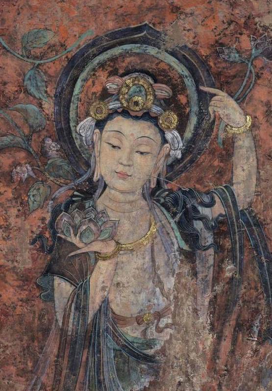 绝美敦煌壁画:大丈夫相的观世音,怀抱琵琶的飞天女,惊艳了世人