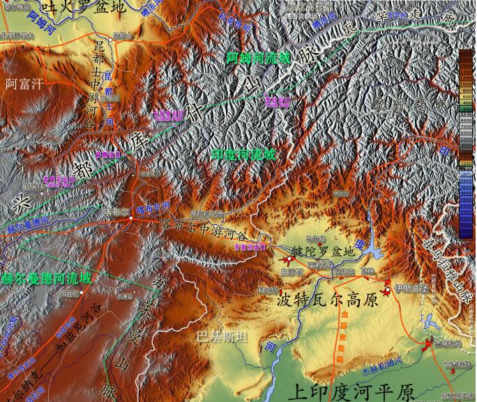 亚洲中部的高大山脉-兴都库什山