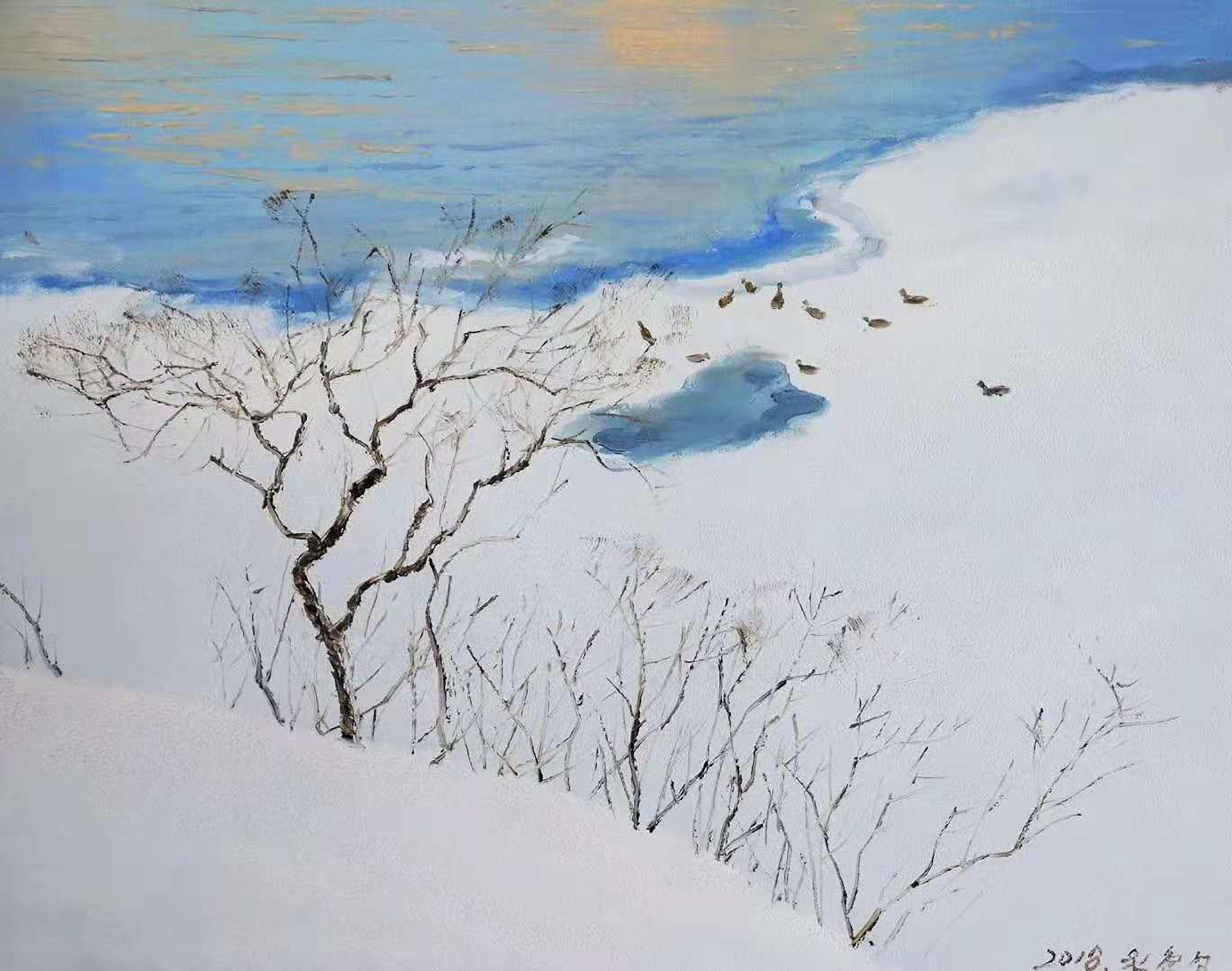 油画欣赏:画家笔下的冬天,冰雪风景是这样的美(二)