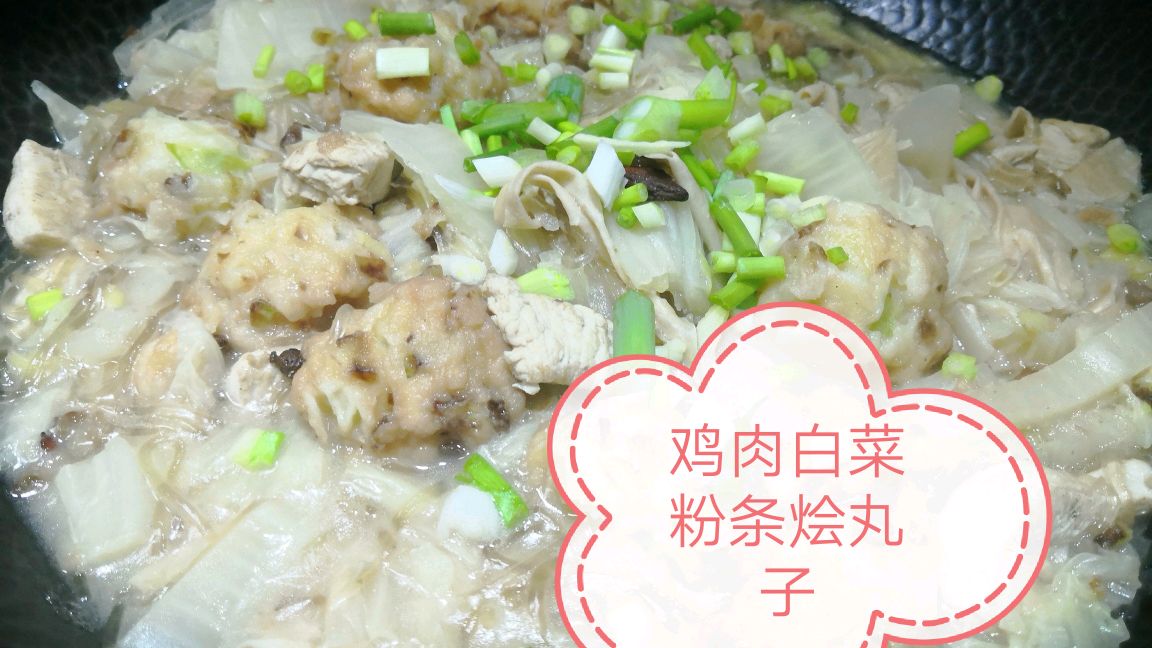 鸡肉白菜粉条烩丸子的家常做法,简单易学,滋味鲜美又营养