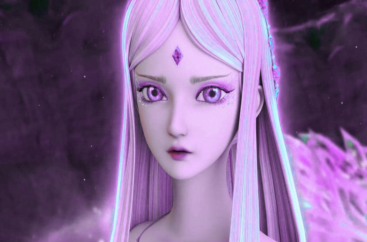 和原本的冰公主比起来,淡紫色的冰公主多了一丝雍容华贵的感觉,淡紫色