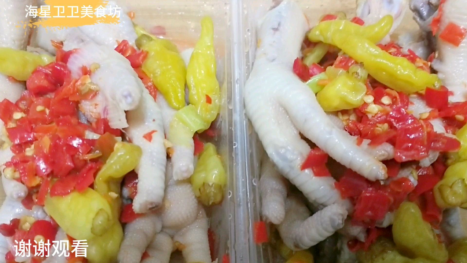 鸡爪新吃法,小米泡椒剁椒一起上,鲜香脆辣甜酸,太好吃了