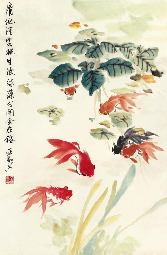 他的金鱼与徐悲鸿的马,齐白石的虾并称"画坛三绝",让