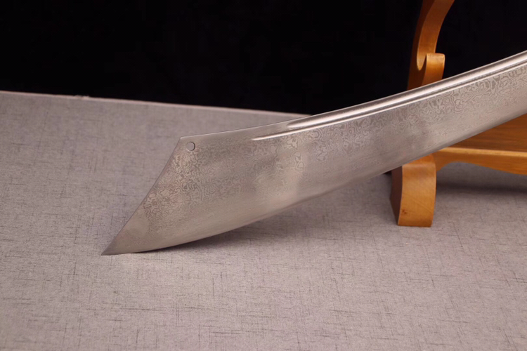 全手工锻打花纹钢,手工精磨,可削纸断竹过水瓶.