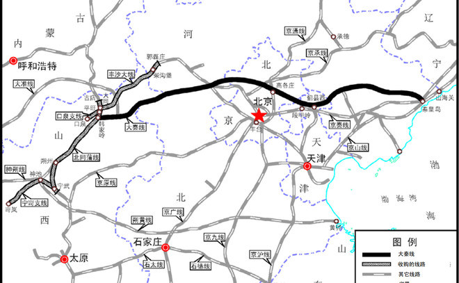 大秦铁路示意图图片